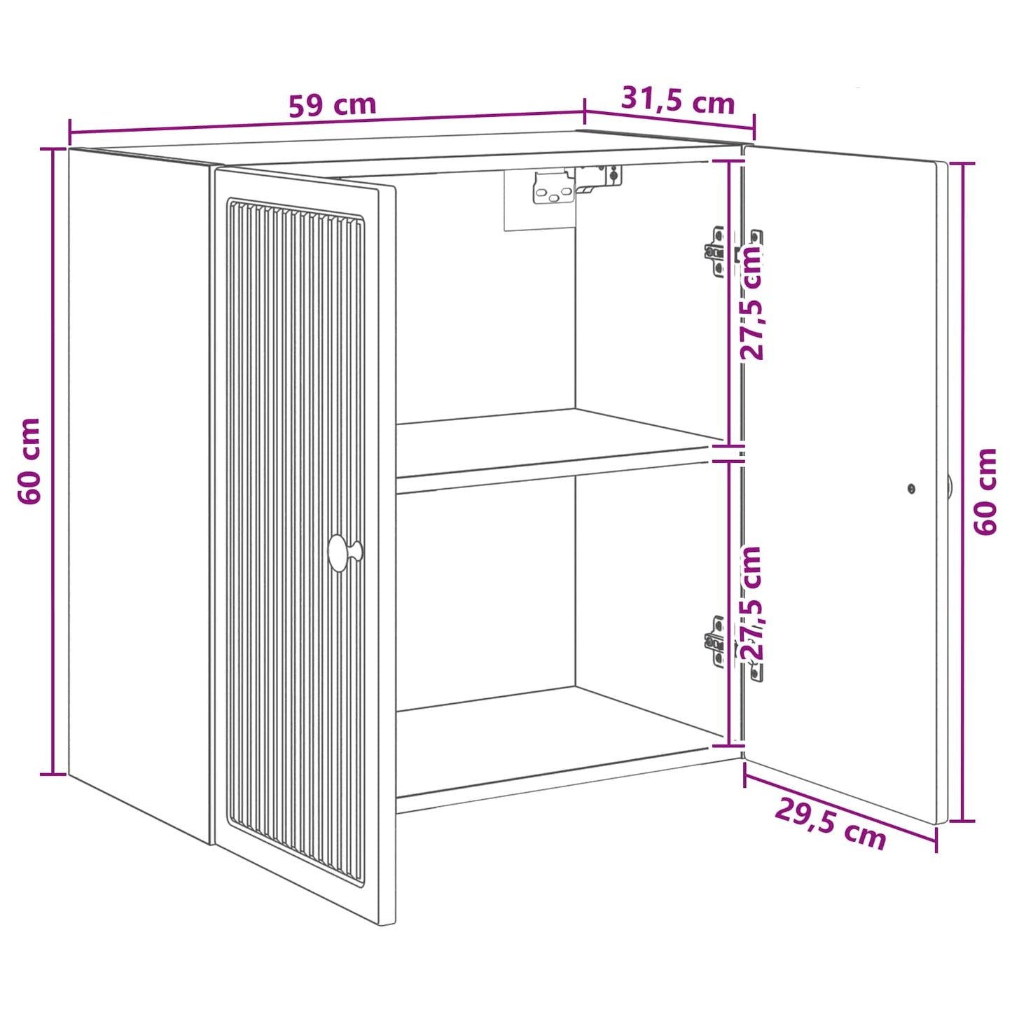 Wall-Mounted Cabinet White 59 x 31 x 60 cm Engineered Wood