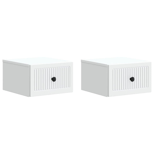 Wall-Mounted Bedside Cabinet 2 pcs White 33 x 34.5 x 20 cm Wall-Mounted Bedside Cabinet 2 pcs White 33 x 34.5 x 20 cm