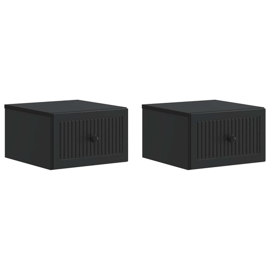Wall-Mounted Bedside Cabinet 2 pcs Black 33 x 34.5 x 20 cm Wall-Mounted Bedside Cabinet 2 pcs Black 33 x 34.5 x 20 cm