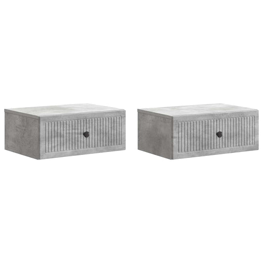 Bedside Cabinet 2 pcs Concrete Grey 49 x 34.5 x 20 cm Bedside Cabinet 2 pcs Concrete Grey 49 x 34.5 x 20 cm