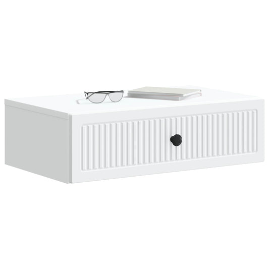 Wall-Mounted Side Table White 59 x 34.5 x 17 cm Engineered Wood Wall-Mounted Side Table White 59 x 34.5 x 17 cm Engineered Wood