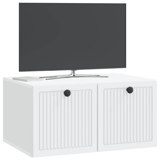Wall-Mounted TV Cabinet White 59.5 x 41 x 30 cm Engineered Wood Wall-Mounted TV Cabinet White 59.5 x 41 x 30 cm Engineered Wood
