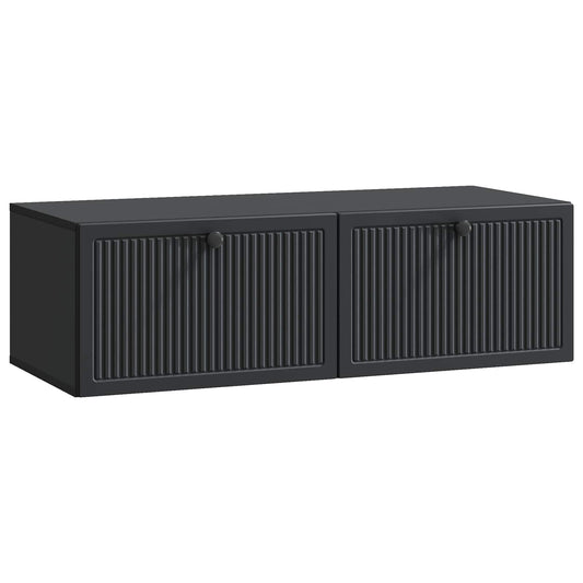 Wall-Mounted TV Cabinet Black 98 x 41 x 30 cm Engineered Wood Wall-Mounted TV Cabinet Black 98 x 41 x 30 cm Engineered Wood