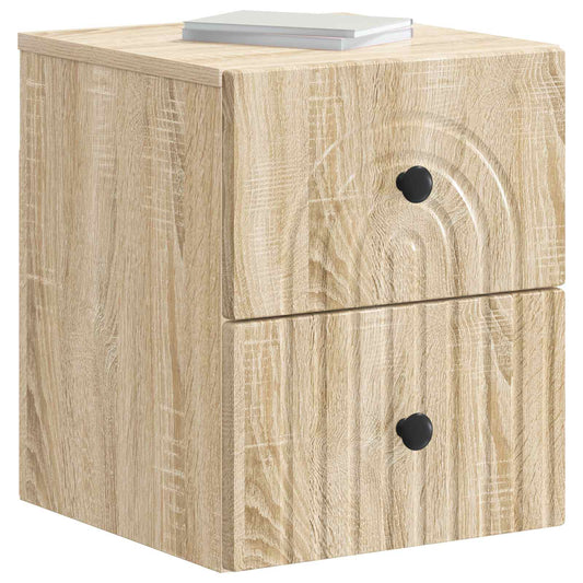 Wall-Mounted Bedside Cabinet 2 pcs Sonoma Oak 33 x 34.5 x 40 cm Wall-Mounted Bedside Cabinet 2 pcs Sonoma Oak 33 x 34.5 x 40 cm