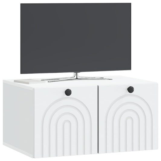 Wall-Mounted TV Cabinet White 59.5 x 41 x 30 cm Engineered Wood Wall-Mounted TV Cabinet White 59.5 x 41 x 30 cm Engineered Wood