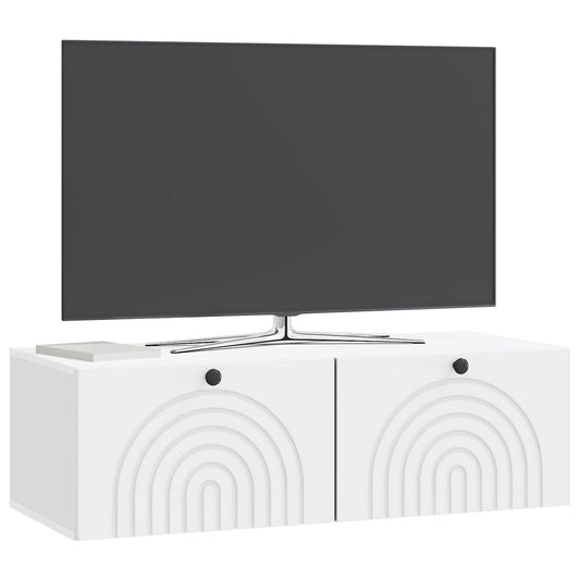 Wall-Mounted TV Cabinet White 99 x 41 x 30 cm Engineered Wood Wall-Mounted TV Cabinet White 99 x 41 x 30 cm Engineered Wood