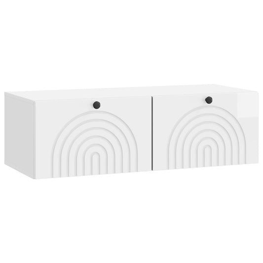 Wall-Mounted TV Cabinet High Gloss White 98 x 41 x 30 cm Wall-Mounted TV Cabinet High Gloss White 98 x 41 x 30 cm