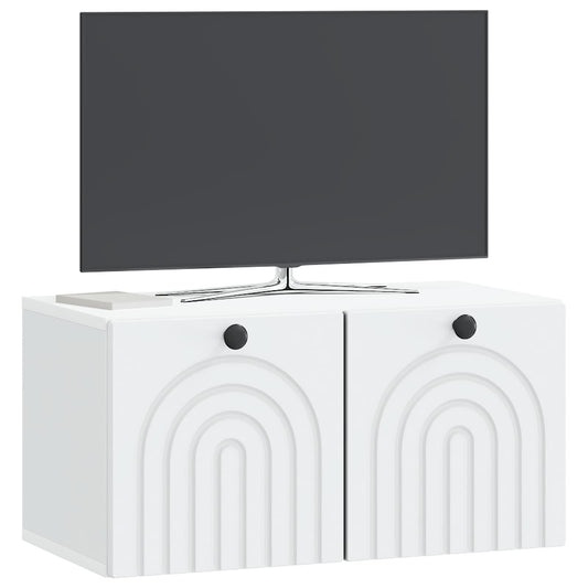 Wall-Mounted TV Cabinet White 59.5 x 31 x 30 cm Engineered Wood Wall-Mounted TV Cabinet White 59.5 x 31 x 30 cm Engineered Wood