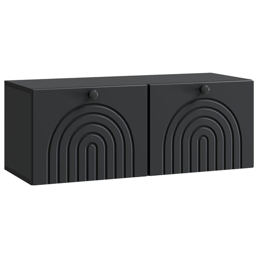 Wall-Mounted TV Cabinet Black 78.5 x 31 x 30 cm Engineered Wood Wall-Mounted TV Cabinet Black 78.5 x 31 x 30 cm Engineered Wood