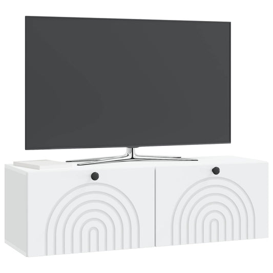 Wall-Mounted TV Cabinet White 98 x 31 x 30 cm Engineered Wood Wall-Mounted TV Cabinet White 98 x 31 x 30 cm Engineered Wood