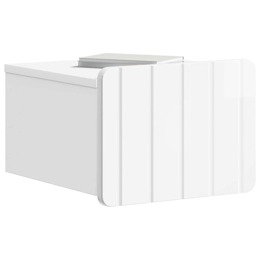 Wall-Mounted Bedside Cabinet with Drawer 2 pcs High Gloss White Wall-Mounted Bedside Cabinet with Drawer 2 pcs High Gloss White
