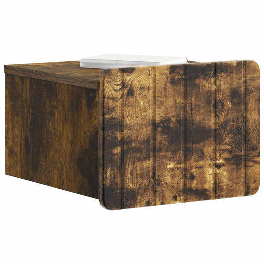 Wall-Mounted Bedside Cabinet 2 pcs Smoked Oak 33 x 34.5 x 24 cm Wall-Mounted Bedside Cabinet 2 pcs Smoked Oak 33 x 34.5 x 24 cm