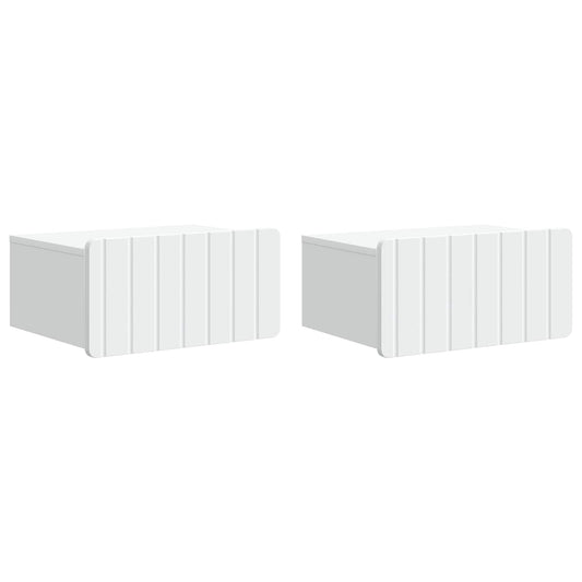 Wall-Mounted Bedside Cabinet 2 pcs White 49 x 34.5 x 24 cm Wall-Mounted Bedside Cabinet 2 pcs White 49 x 34.5 x 24 cm