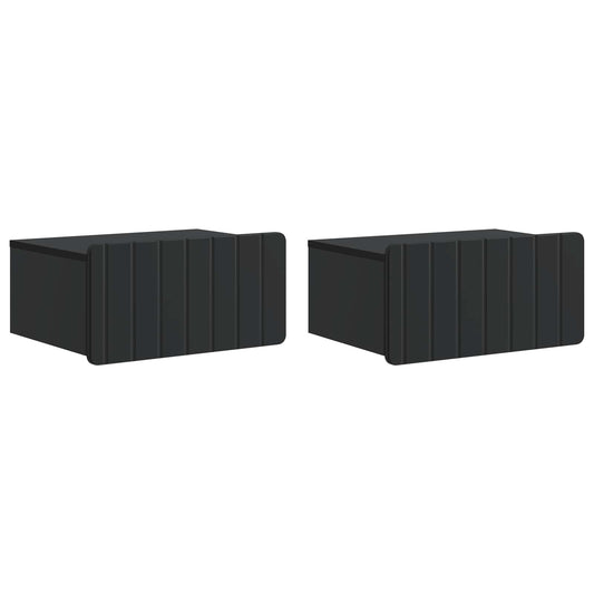 Wall-Mounted Bedside Cabinet 2 pcs Black 49 x 34.5 x 24 cm Wall-Mounted Bedside Cabinet 2 pcs Black 49 x 34.5 x 24 cm