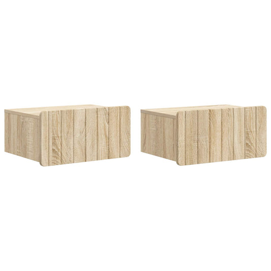 Wall-Mounted Bedside Cabinet 2 pcs Sonoma Oak 49 x 34.5 x 24 cm Wall-Mounted Bedside Cabinet 2 pcs Sonoma Oak 49 x 34.5 x 24 cm
