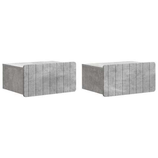 Wall-Mounted Bedside Cabinet 2 pcs Concrete Grey Wall-Mounted Bedside Cabinet 2 pcs Concrete Grey