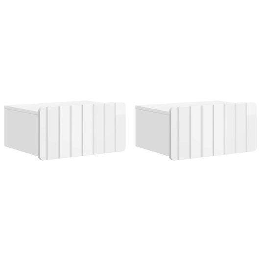 Wall-Mounted Bedside Cabinet 2 pcs High Gloss White Wall-Mounted Bedside Cabinet 2 pcs High Gloss White