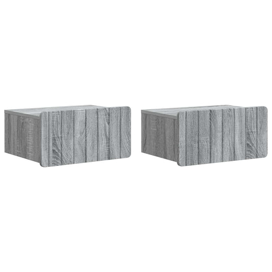 Wall-Mounted Bedside Cabinet 2 pcs Grey Sonoma Wall-Mounted Bedside Cabinet 2 pcs Grey Sonoma