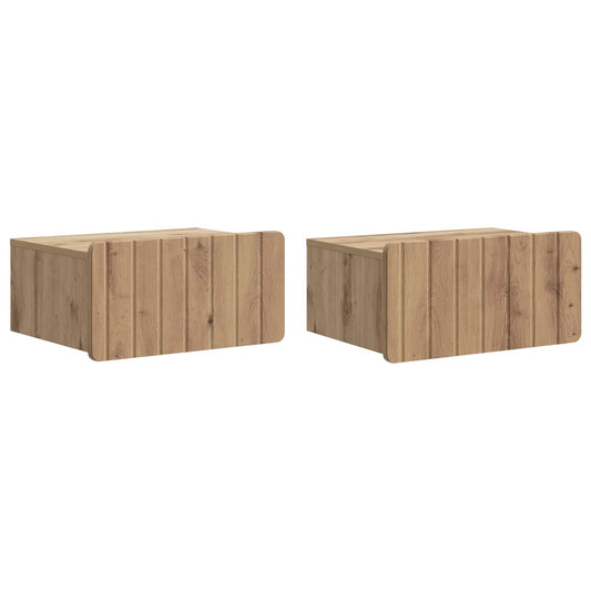 Wall-Mounted Bedside Cabinet 2 pcs Artisan Oak Wall-Mounted Bedside Cabinet 2 pcs Artisan Oak