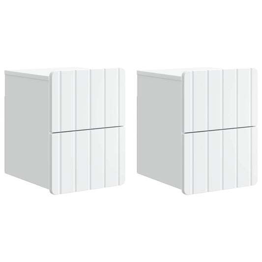 Wall-Mounted Bedside Cabinet 2 pcs White 33 x 34.5 x 43 cm Wall-Mounted Bedside Cabinet 2 pcs White 33 x 34.5 x 43 cm