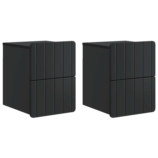 Wall-Mounted Bedside Cabinet 2 pcs Black 33 x 34.5 x 43 cm Wall-Mounted Bedside Cabinet 2 pcs Black 33 x 34.5 x 43 cm