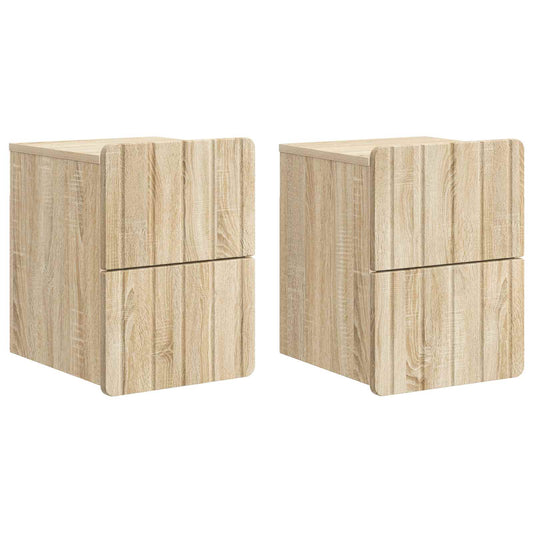 Wall-Mounted Bedside Cabinet 2 pcs Sonoma Oak 33 x 34.5 x 43 cm Wall-Mounted Bedside Cabinet 2 pcs Sonoma Oak 33 x 34.5 x 43 cm