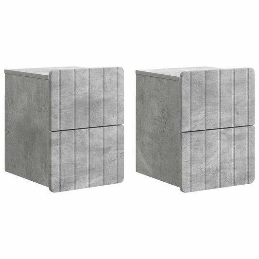 Wall-Mounted Bedside Cabinet 2 pcs Concrete Grey Wall-Mounted Bedside Cabinet 2 pcs Concrete Grey