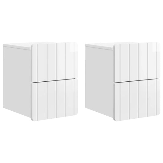 Wall-Mounted Bedside Cabinet 2 pcs High Gloss White Wall-Mounted Bedside Cabinet 2 pcs High Gloss White