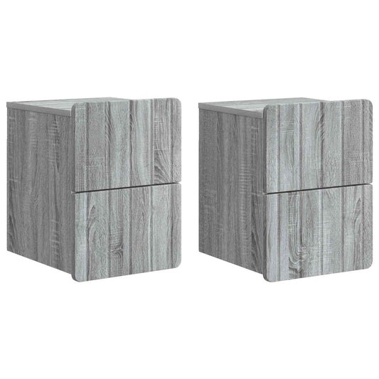 Wall-Mounted Bedside Cabinet 2 pcs Grey Sonoma Wall-Mounted Bedside Cabinet 2 pcs Grey Sonoma
