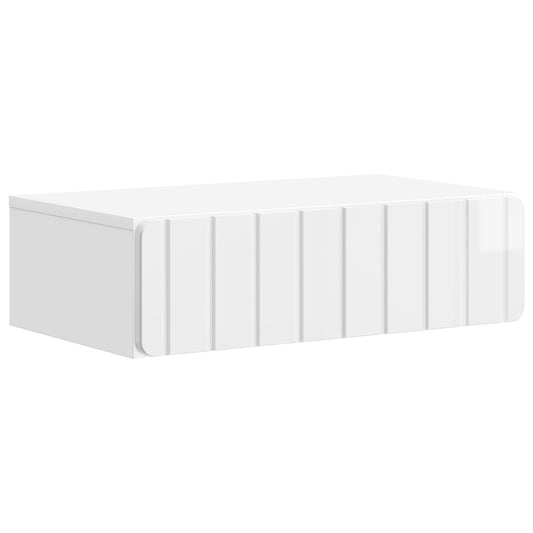 Wall-Mounted Side Table High Gloss White 59 x 34.5 x 17 cm Wall-Mounted Side Table High Gloss White 59 x 34.5 x 17 cm
