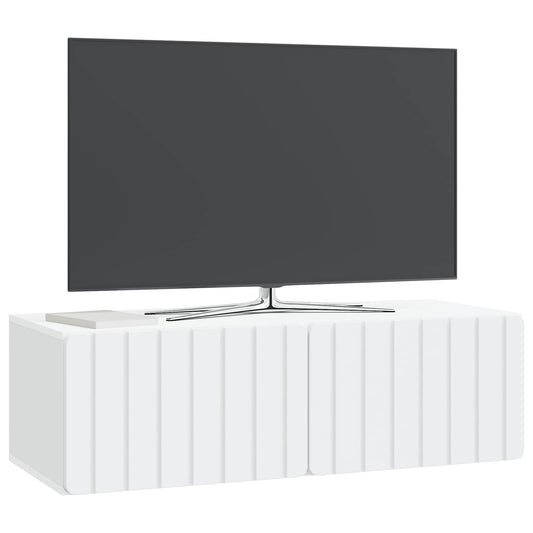 Wall-Mounted TV Cabinet White 98 x 41 x 30 cm Engineered Wood Wall-Mounted TV Cabinet White 98 x 41 x 30 cm Engineered Wood