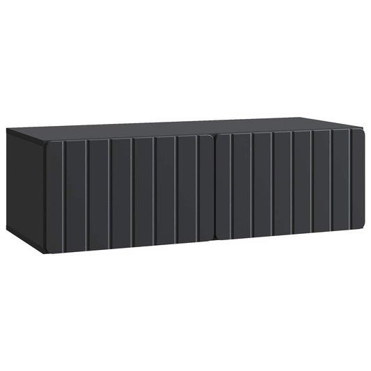 Wall-Mounted TV Cabinet Black 98 x 41 x 30 cm Engineered Wood Wall-Mounted TV Cabinet Black 98 x 41 x 30 cm Engineered Wood