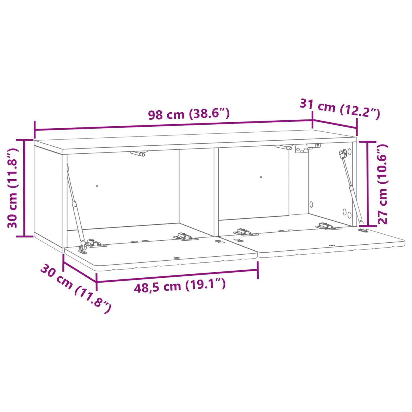 Wall-Mounted TV Cabinet Artisan Oak 98 x 31 x 30 cm