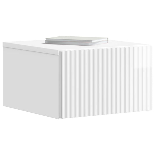 Wall-Mounted Bedside Cabinet High Gloss White 33 x 34.5 x 20 cm Wall-Mounted Bedside Cabinet High Gloss White 33 x 34.5 x 20 cm