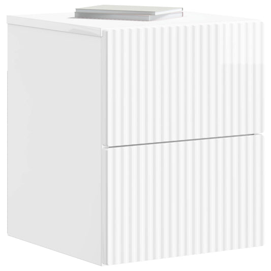 Wall-Mounted Bedside Cabinet High Gloss White 33 x 34.5 x 40 cm Wall-Mounted Bedside Cabinet High Gloss White 33 x 34.5 x 40 cm