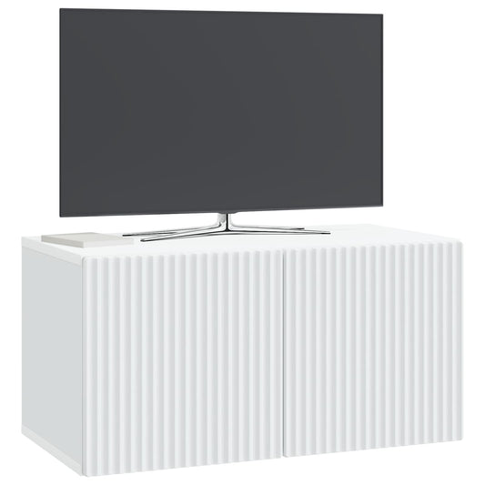 Wall-Mounted TV Cabinet White 59.5 x 31 x 30 cm Engineered Wood Wall-Mounted TV Cabinet White 59.5 x 31 x 30 cm Engineered Wood