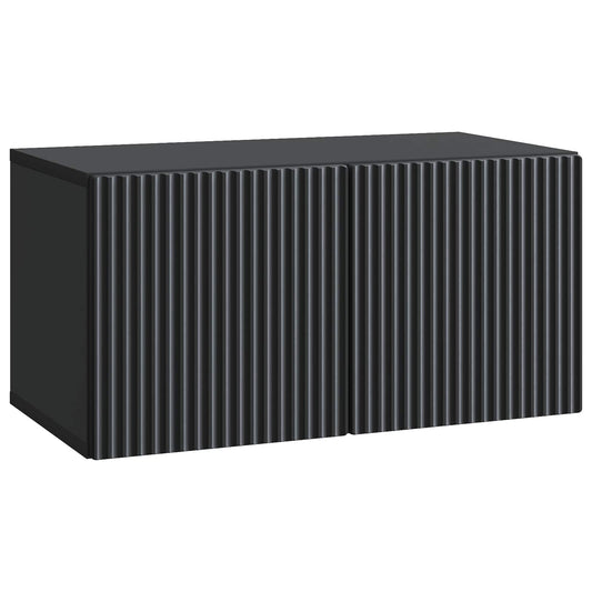 Wall-Mounted TV Cabinet Black 59.5 x 31 x 30 cm Engineered Wood Wall-Mounted TV Cabinet Black 59.5 x 31 x 30 cm Engineered Wood