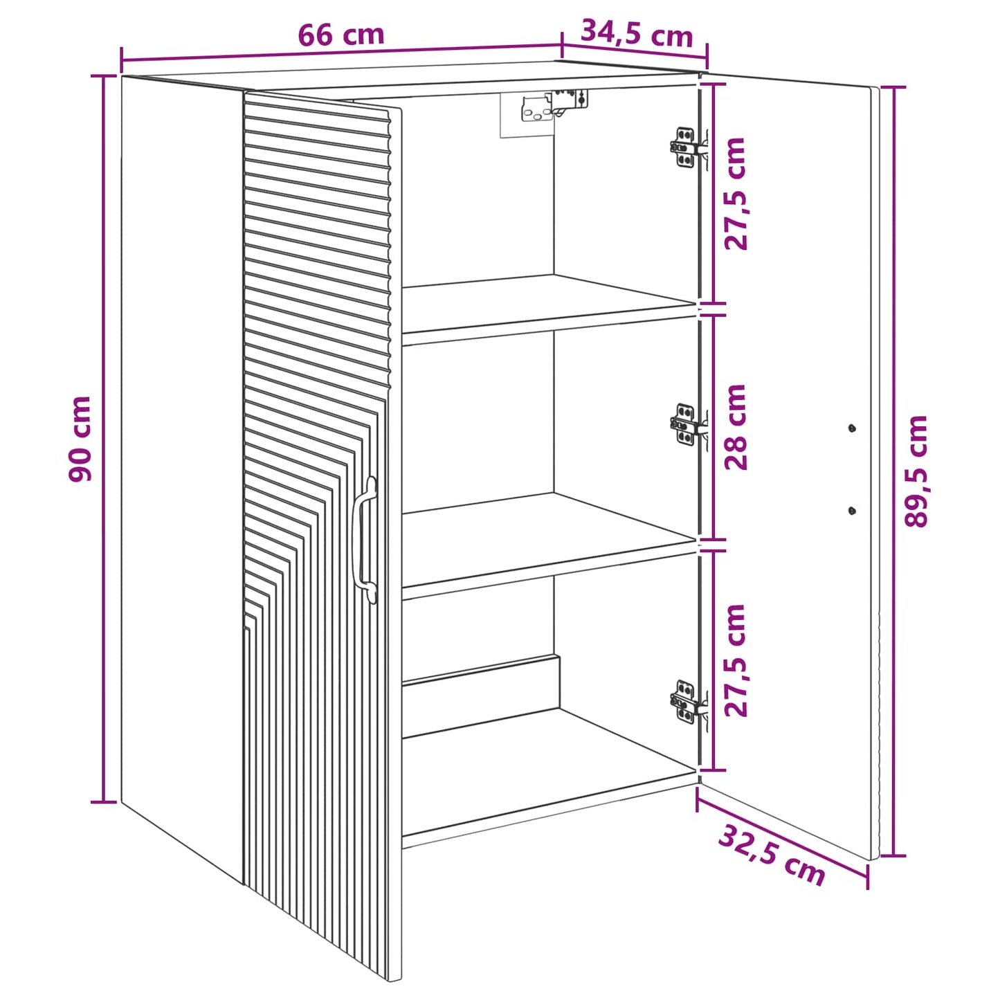 Wall-Mounted Cabinet Concrete Grey 66 x 34.5 x 90 cm