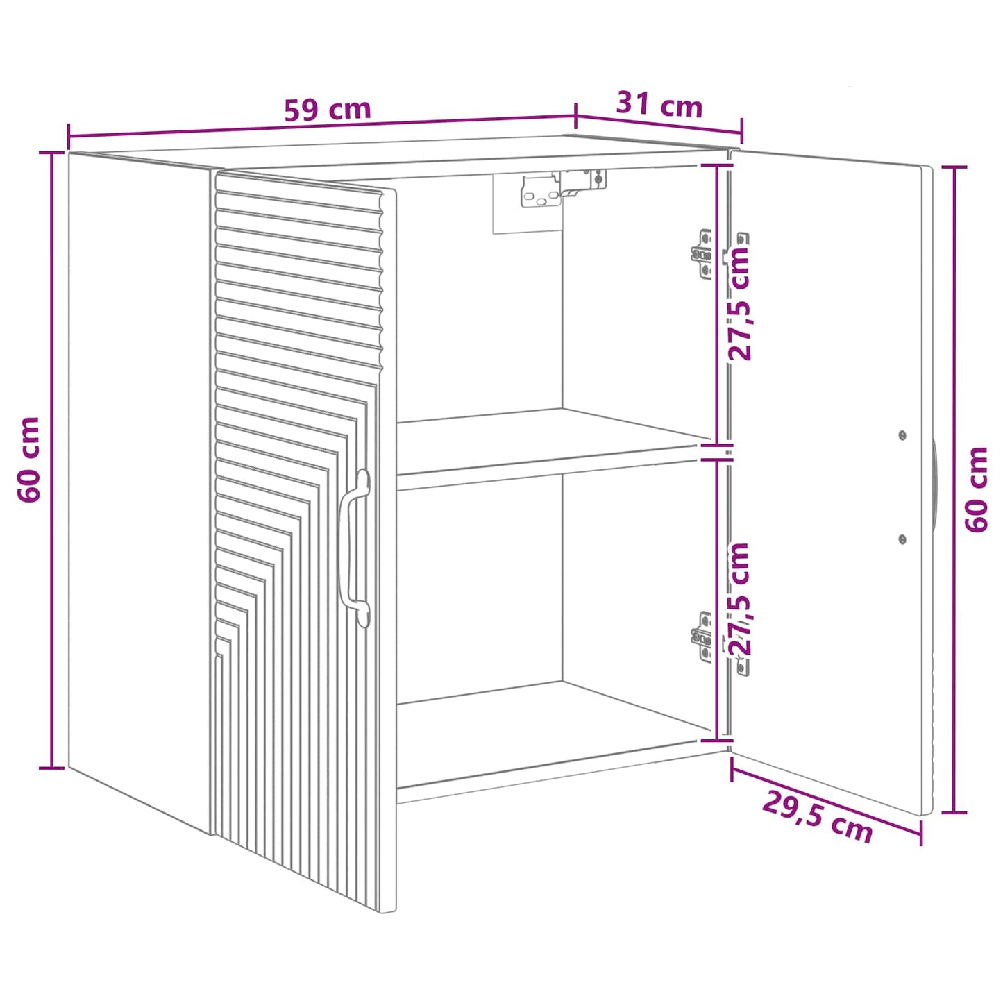 Wall-Mounted Cabinet White 59 x 31 x 60 cm Engineered Wood