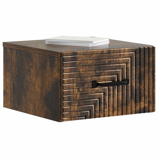 Wall-Mounted Bedside Cabinet Smoked Oak 34.5 x 33 x 20 cm Wall-Mounted Bedside Cabinet Smoked Oak 34.5 x 33 x 20 cm