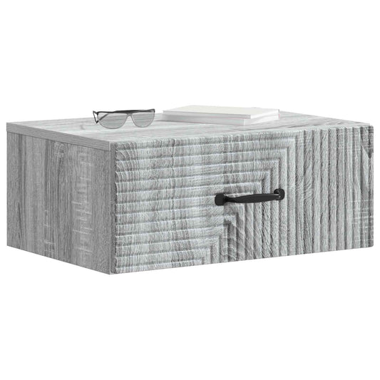 Wall-Mounted Bedside Cabinet 2 pcs Grey Sonoma Engineered Wood Wall-Mounted Bedside Cabinet 2 pcs Grey Sonoma Engineered Wood