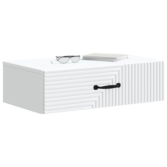 Wall-Mounted Side Table White 59 x 34.5 x 17 cm Engineered Wood Wall-Mounted Side Table White 59 x 34.5 x 17 cm Engineered Wood