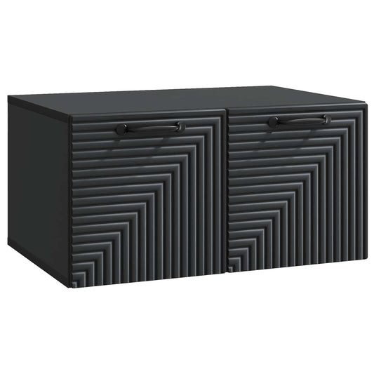 Wall-Mounted TV Cabinet Black 59.5 x 41 x 30 cm Engineered Wood Wall-Mounted TV Cabinet Black 59.5 x 41 x 30 cm Engineered Wood