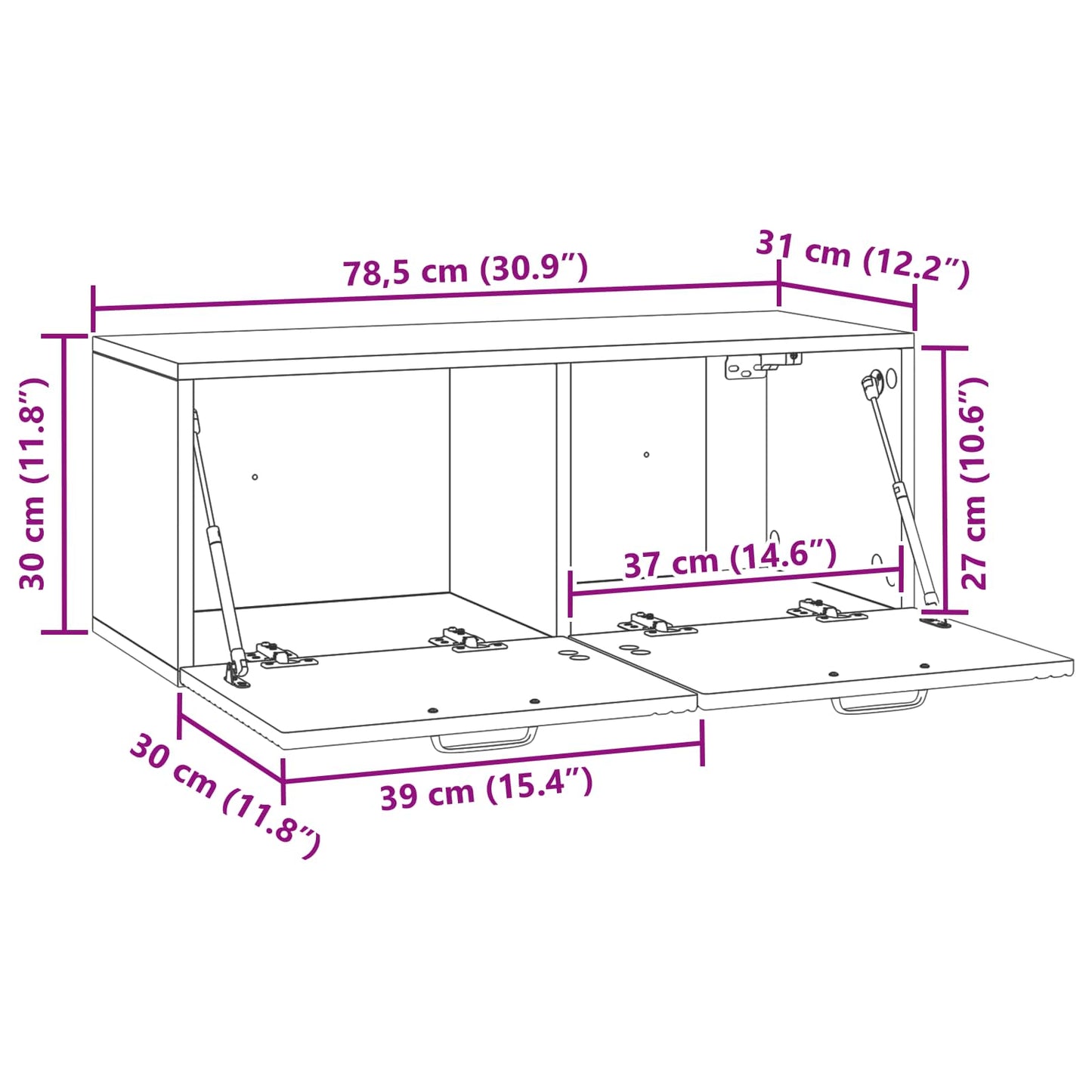 Wall-Mounted TV Cabinet Black 78.5 x 31 x 30 cm Engineered Wood