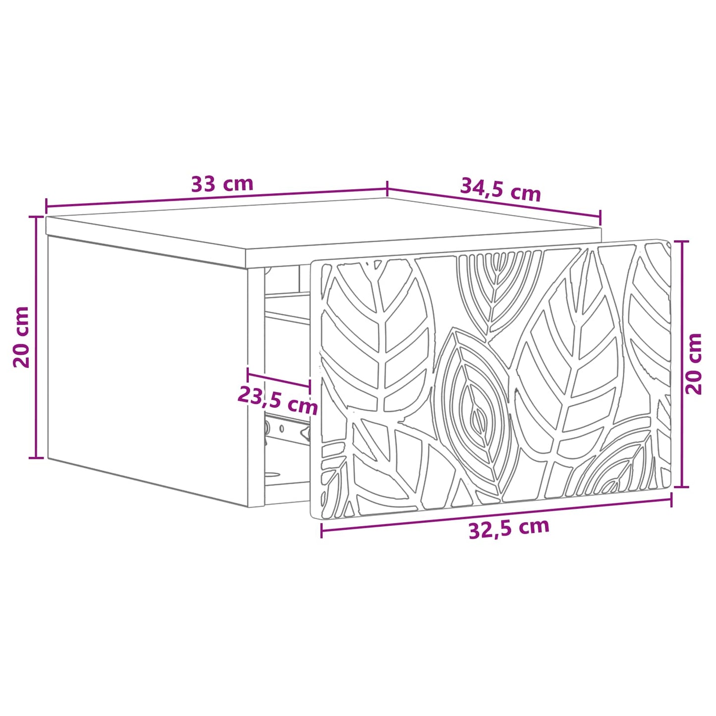 Wall-Mounted Side Table 2 pcs White 34.5 x 33 x 20 cm