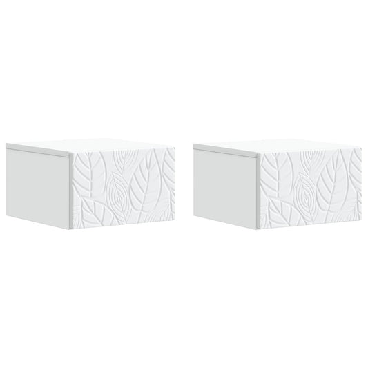 Wall-Mounted Bedside Cabinet 2 pcs White 49 x 34.5 x 20 cm Wall-Mounted Bedside Cabinet 2 pcs White 49 x 34.5 x 20 cm