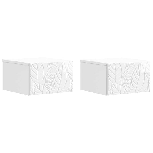 Wall-Mounted Bedside Cabinet 2 pcs High Gloss White Wall-Mounted Bedside Cabinet 2 pcs High Gloss White