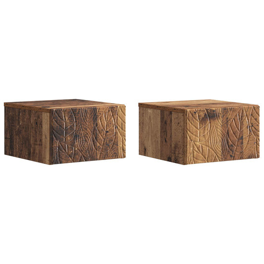 Wall-Mounted Bedside Cabinet 2 pcs Old Wood 49 x 34.5 x 20 cm Wall-Mounted Bedside Cabinet 2 pcs Old Wood 49 x 34.5 x 20 cm