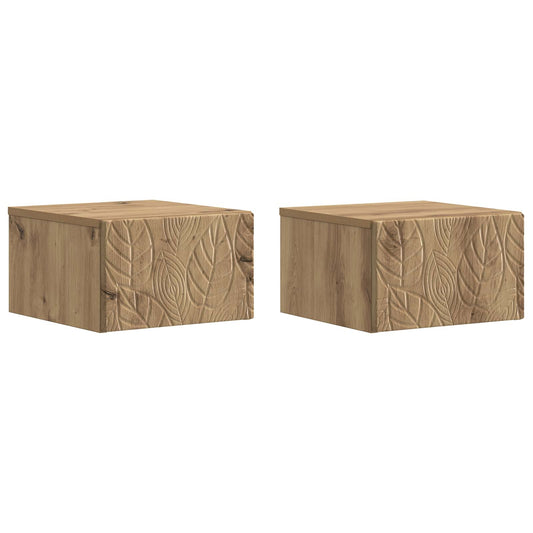 Wall-Mounted Bedside Cabinet 2 pcs Artisan Oak Wall-Mounted Bedside Cabinet 2 pcs Artisan Oak