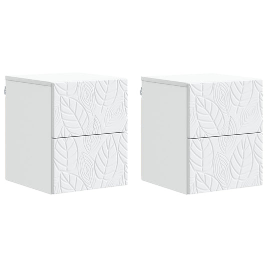 Wall-Mounted Bedside Cabinet 2 pcs White 34.5 x 33 x 40 cm Wall-Mounted Bedside Cabinet 2 pcs White 34.5 x 33 x 40 cm